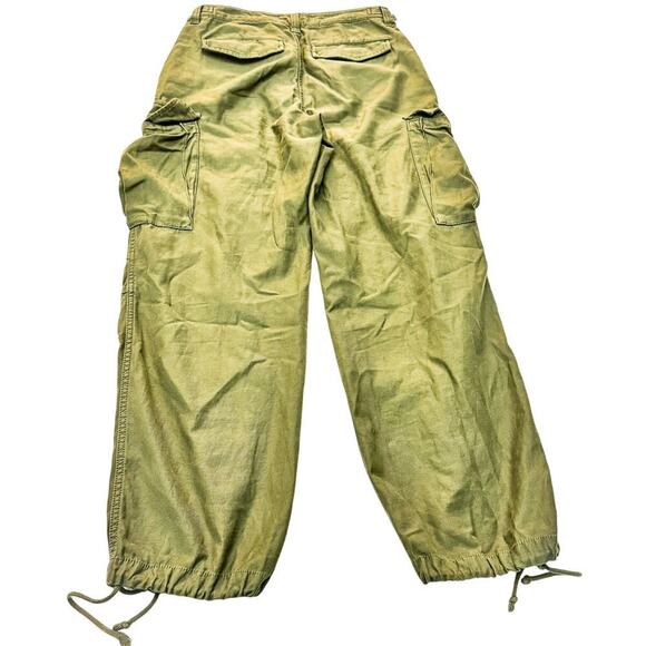 TNA Green Cargo Utility Straight Leg Denim Jeans RVST 03-06-35345-R-SP23 Size 2 - Picture 3 of 9